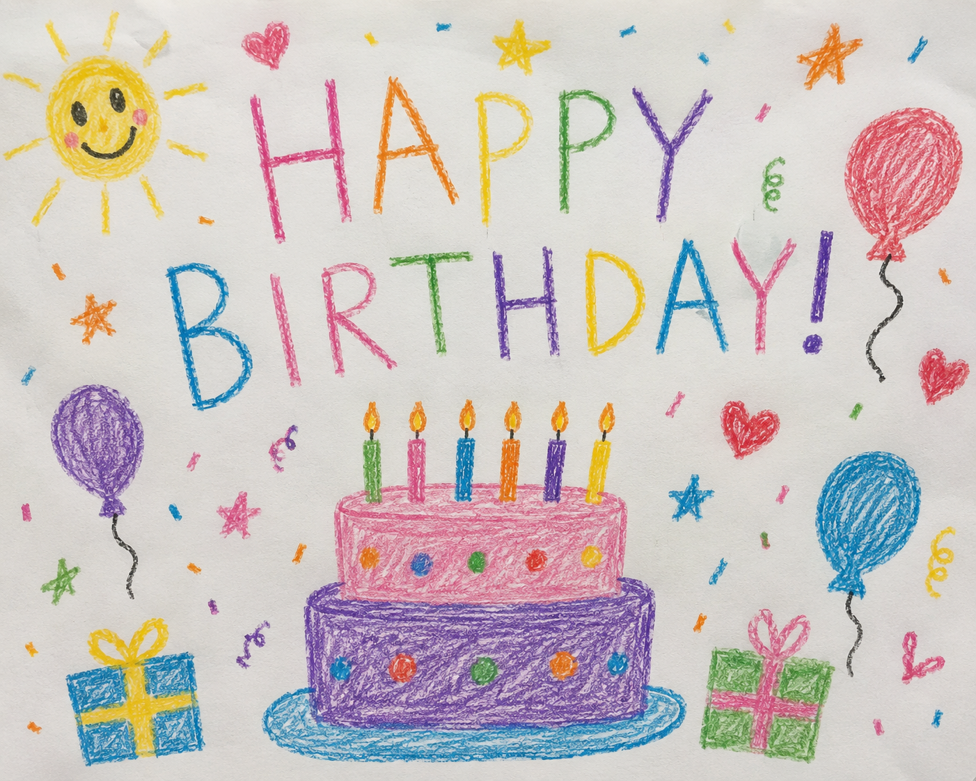 A hand drawn card from Sophia's Mom